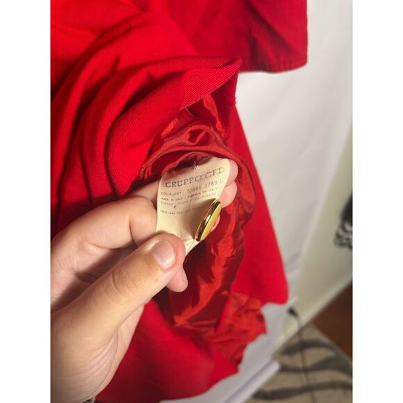 Valentino Miss V Dress Women's Size 8 Red Vintage Wool Midi Length Office Work - Picture 8 of 8